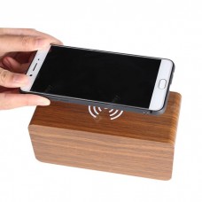 Creative Wireless Charging Voice-activated LED Wood Clock Electronic Creative Silent Alarm Clock Wooden Clock