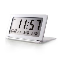 Desktop Flip Digital Alarm Clock Thermometer LCD Screen
