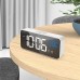 Digital Bedside Alarm Clock Charging Voice-controlled Alarm Clock Mirror LED Music Clock Two Sets of Alarm Clock Switches