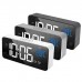 Digital Bedside Alarm Clock Charging Voice-controlled Alarm Clock Mirror LED Music Clock Two Sets of Alarm Clock Switches