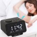 K8 Multifunction Digital Electronic Alarm Clock Radio / Temperature Display / Dual USB Ports EU Charger