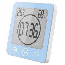 LCD Digital Bathroom Clock Touch Control Thermometer Hygrometer Waterproof Cook Timer