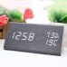 New Temperature and Humidity Creative Alarm Clock Voice Mute Led Electronic Wood Clock