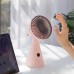 Ferris Wheel Shape Portable Electronic Fan Desktop Rotatable Cooling Tool with Makeup Mirror + Display
