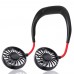 Portable Neckband Fan USB Rechargeable Battery Dual Wind Head 3 Speed Adjustable