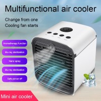 USB Air Cooler Fan with Water Cooled Portable Air Conditioner Cooling Humidifier Cool Purifies