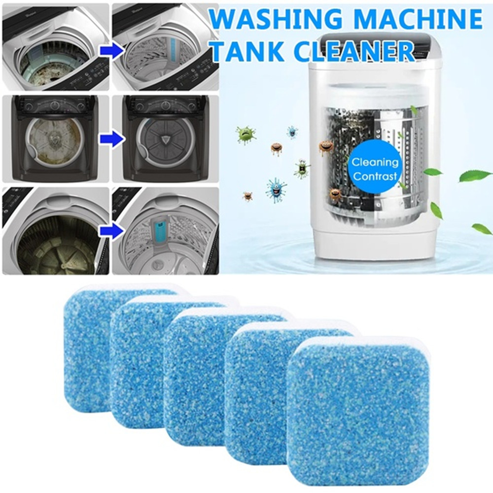 Cleaning Tablets Inner Drum Decontamination Detergent for Washing Machine 5PCS - Light Sky Blue 5pcs