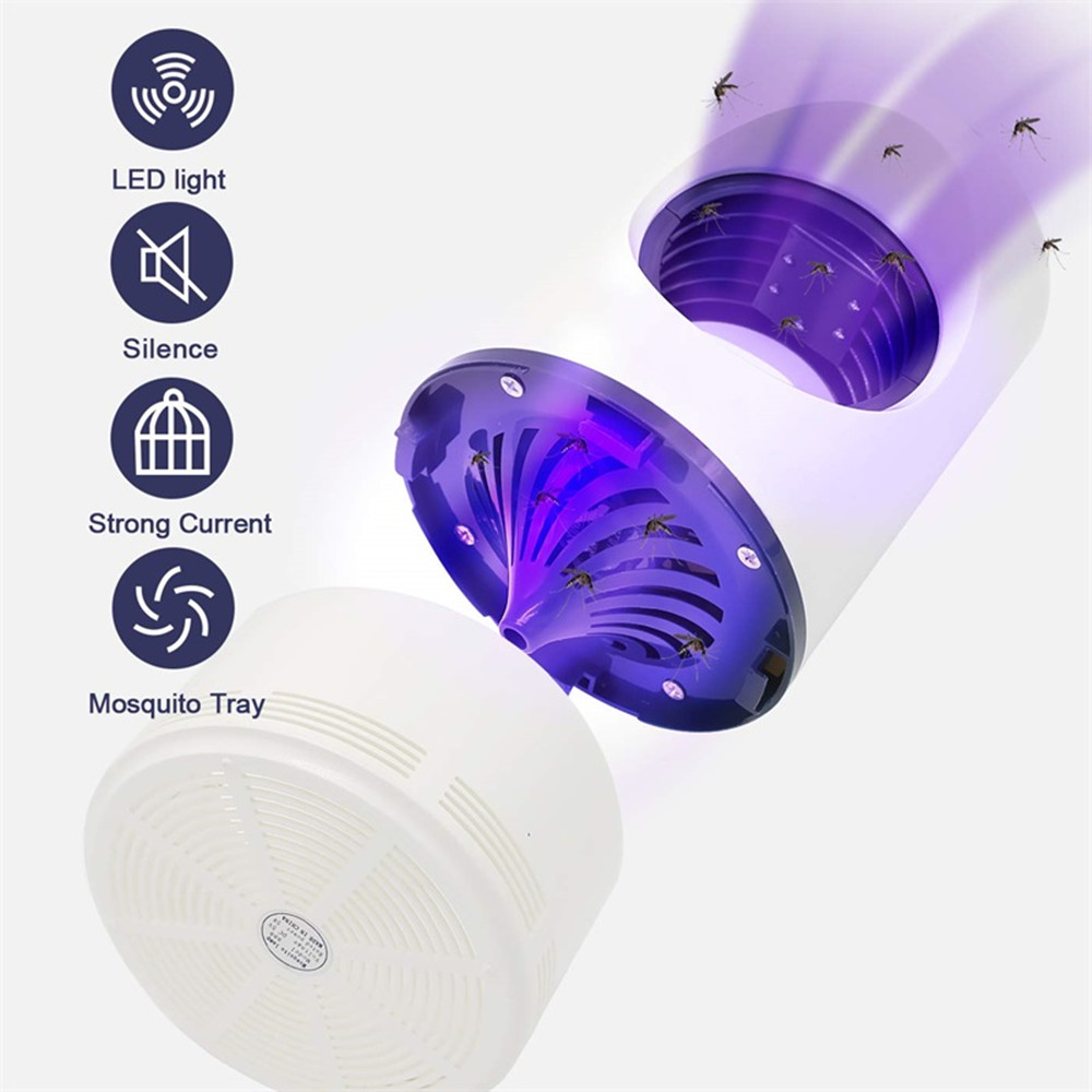 Mosquito Killer Lamp LED Fly Bug Insect Killer Trap Physical Anti Mosquito Lamp - White