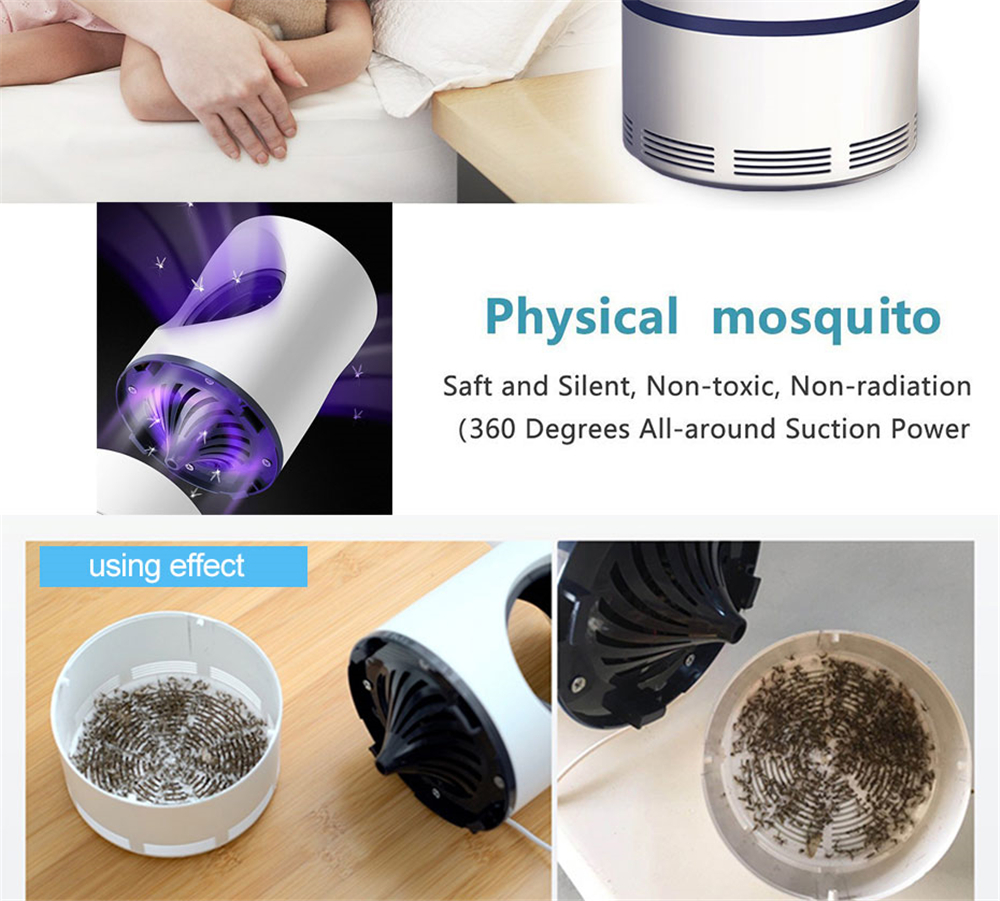 Ultraviolet Light Insect Killer Bug Zapper Photocatalyst Mosquito Trap- White