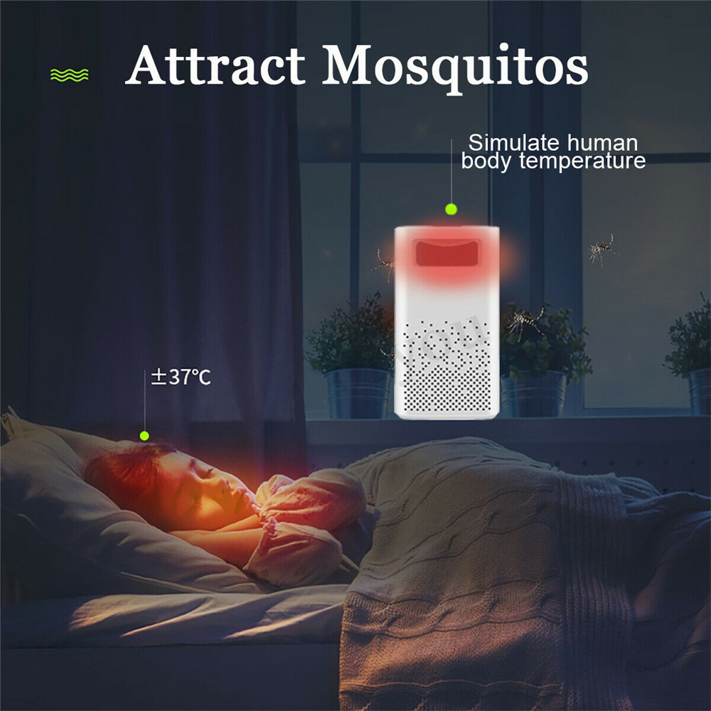 USB Photocatalytic Mosquito Killer Lamp Insect Trap Lighting Repellent - Black