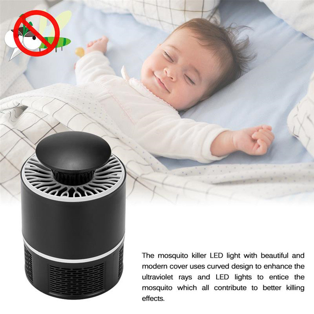 USB Light Mute Household Mosquito Killer Without Radiation - Black