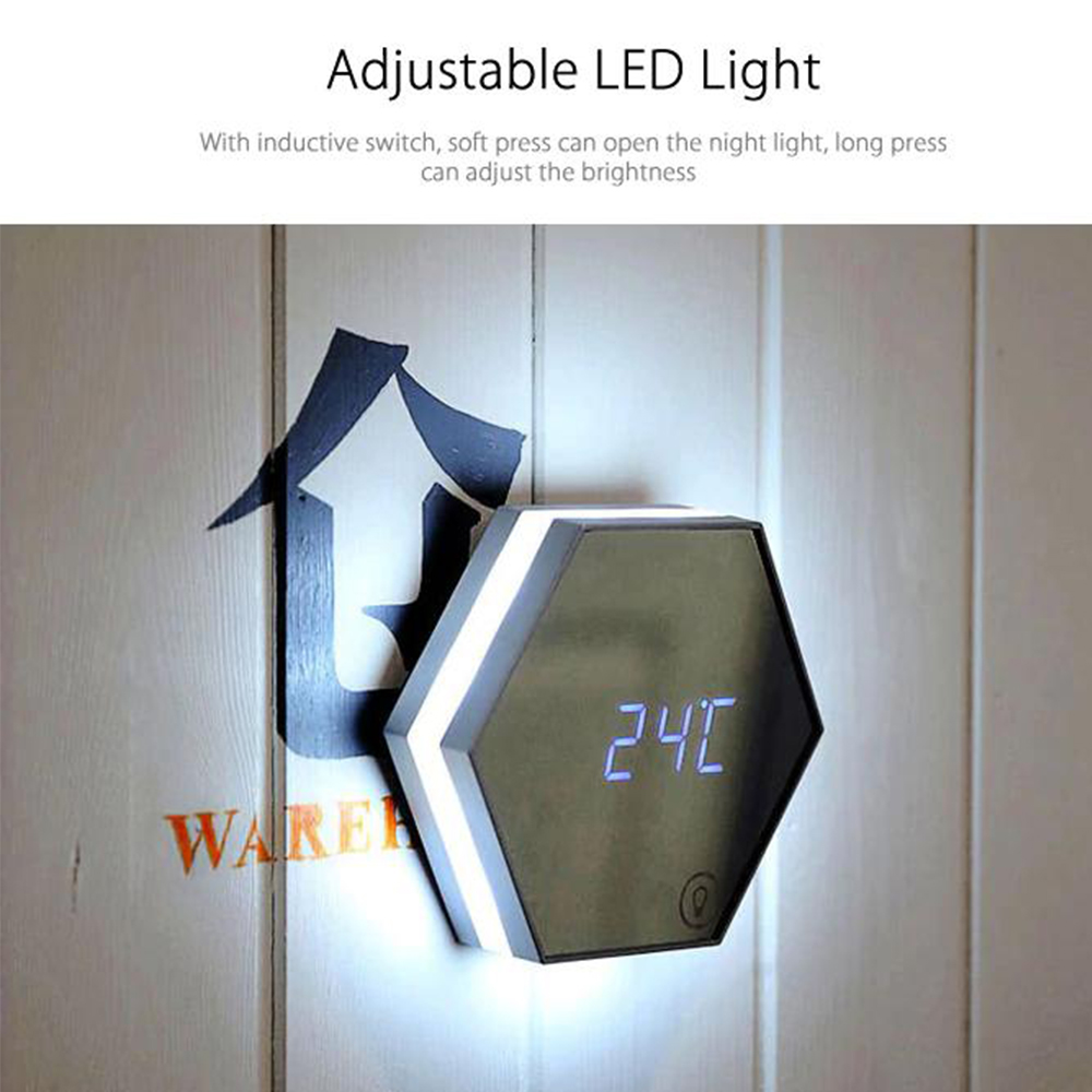 Multi Function clock Night Light  Wall Lamp- White 1Pc