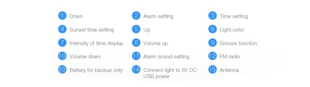 Smart Wake-up LED Touch Light Alarm Clock with FM Radio- White EU Plug