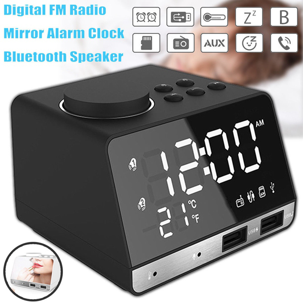 Creative Bluetooth Music Speaker Alarm Clock with Radio- White EU