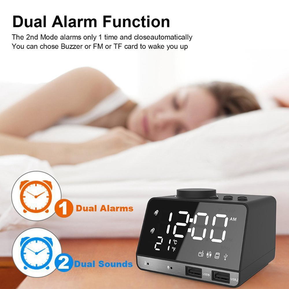 Creative Bluetooth Music Speaker Alarm Clock with Radio- White EU