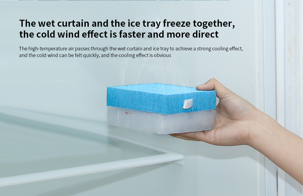 Portable Mini Retro Ice Cooling Fan The wet curtain and the ice tray freeze together, the cold wind effect is faster and more direct