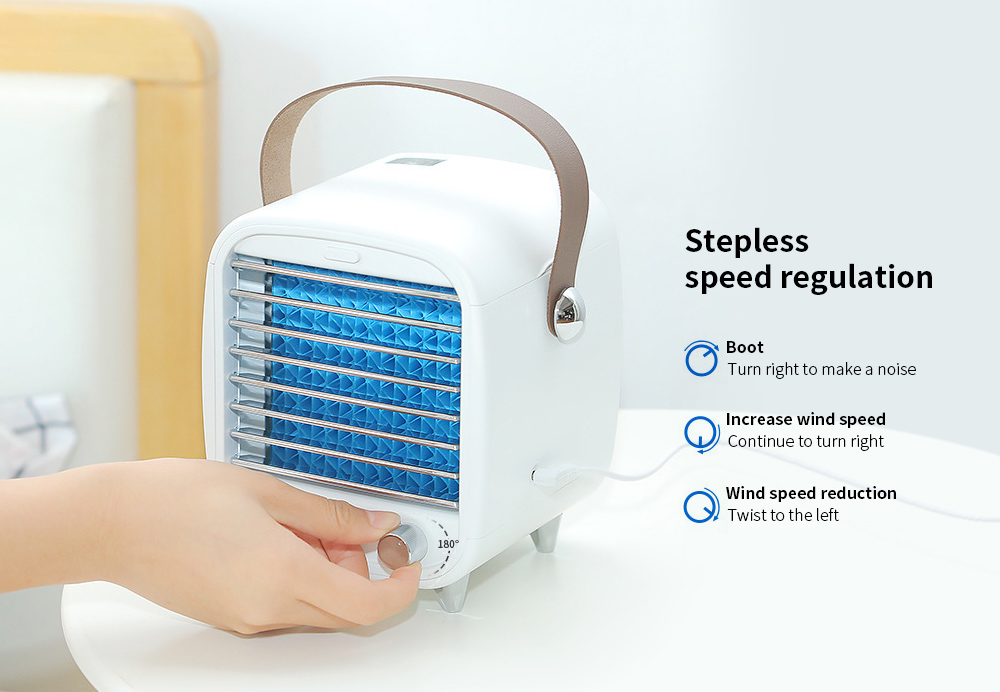 Portable Mini Retro Ice Cooling Fan Stepless speed regulation