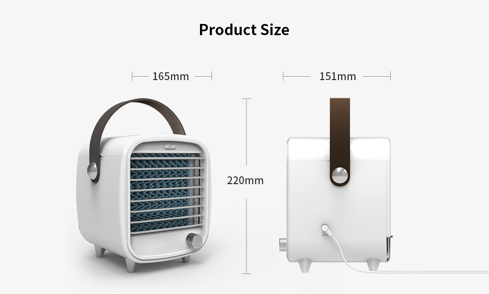 Portable Mini Retro Ice Cooling Fan size