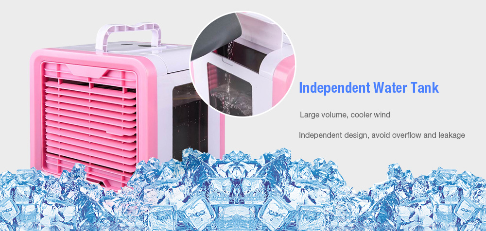 USB Mini Air Conditioner Home Desktop Water Cooling Fan- Pink