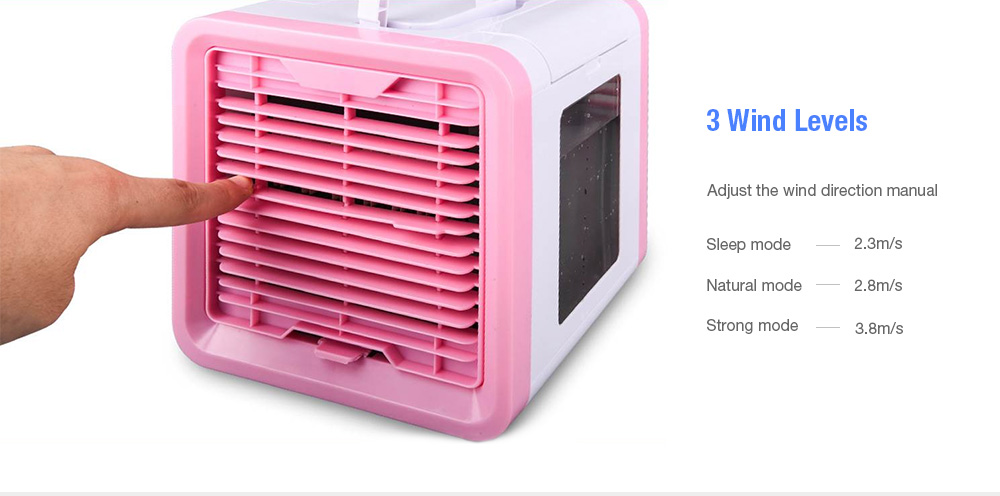 USB Mini Air Conditioner Home Desktop Water Cooling Fan- Pink