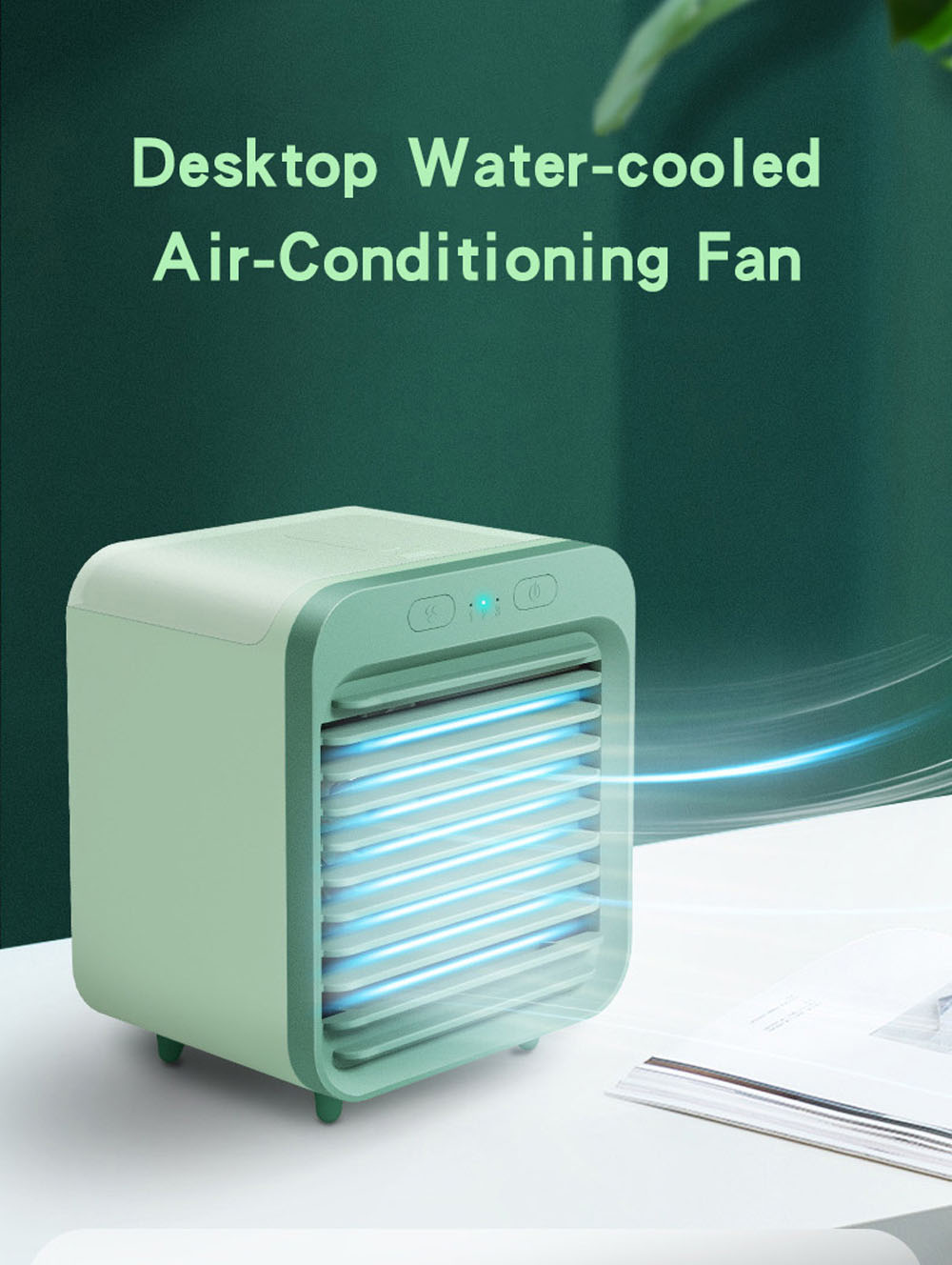 SL08 Mini Air Conditioner Cooling Desktop Water Cooling Spray USB Charging Fan Student Dormitory Office Air Cooler - White