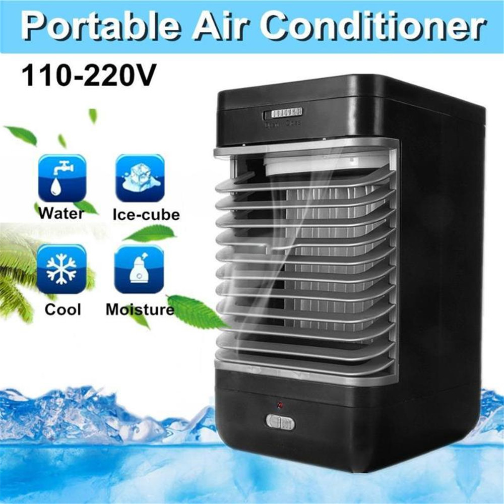 3 in 1 Mini Air Conditioner Cooler Fan Cooling Device Humidifier Air Purifier- Black UK Plug