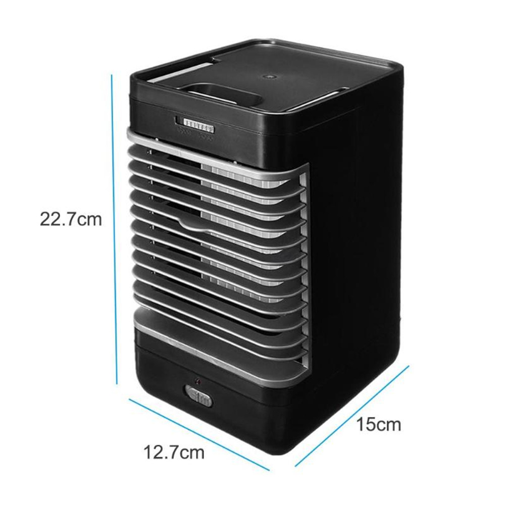 3 in 1 Mini Air Conditioner Cooler Fan Cooling Device Humidifier Air Purifier- Black UK Plug