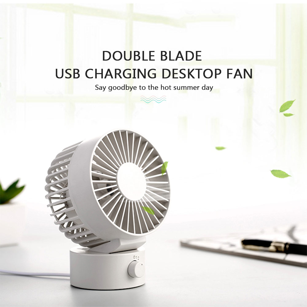 Double Blade USB Charging Desktop Fan